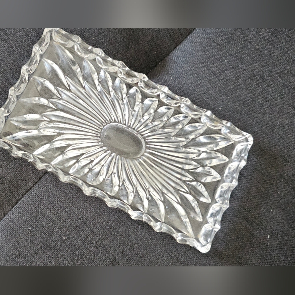 Vintage crystal butter dish